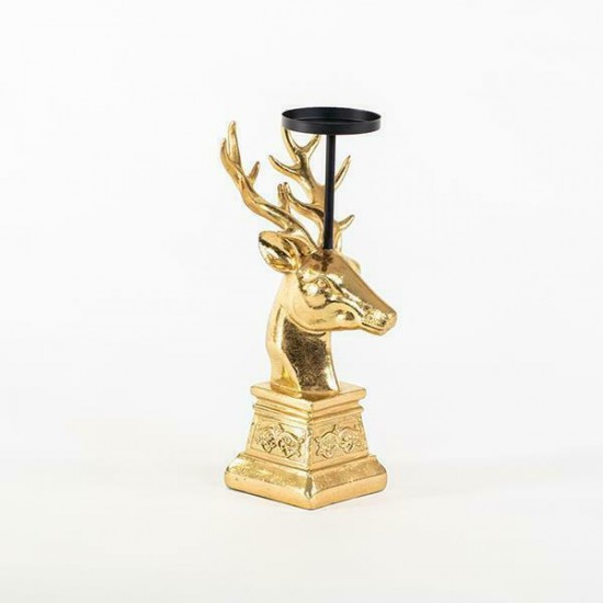 Χριστουγεννιάτικο Κεραμικό Κηροπήγιο Χρυσό 31.3x13.7εκ.