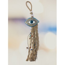 LARGE ROPE BEAD AND GLASS EYE WALL CHARM