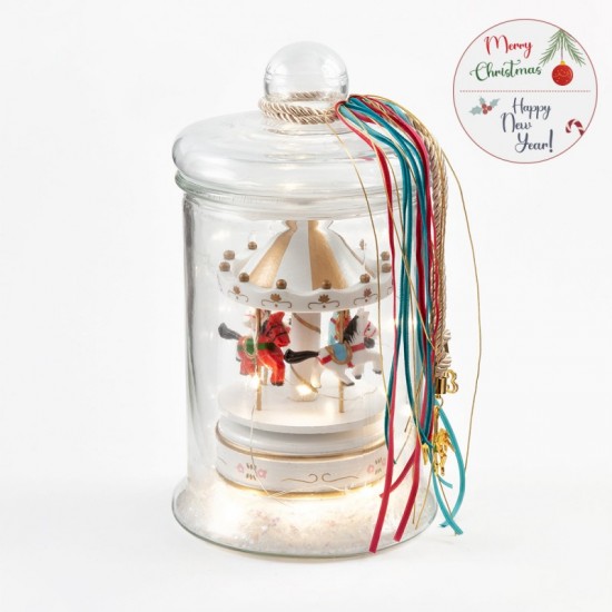 Χριστουγεννιάτικη Γυάλα Με Φωτάκια Led