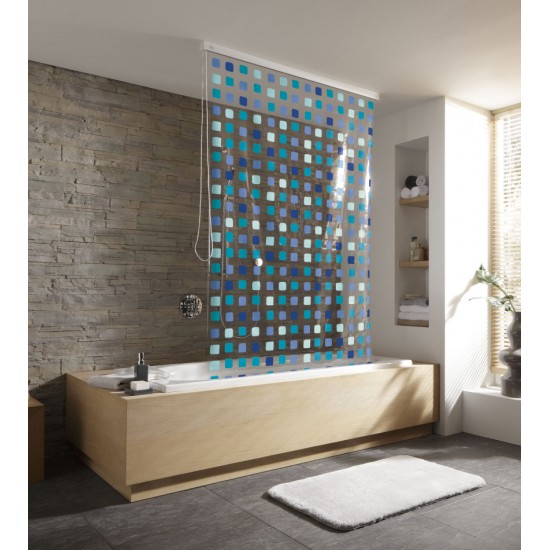 Κουρτίνα Μπάνιου Ρολό Ντους Blue