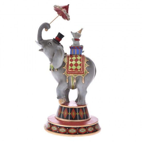 CIRCUS ELEPHANT POLYRESIN 19X17X35EC
