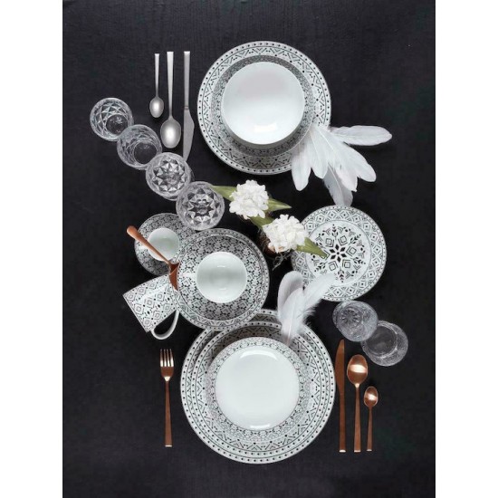 Cryspo Trio Nostro Σερβίτσιο Πιάτων από Πορσελάνη Μαύρο 20τμχ