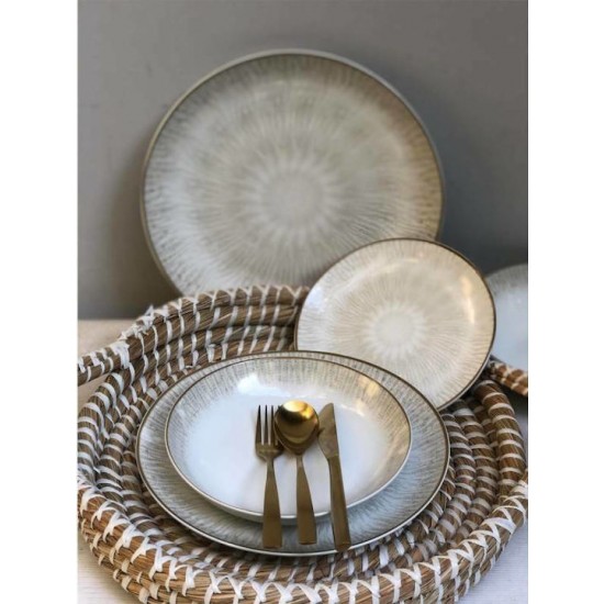 Cryspo Trio Soleil Σερβίτσιο Πιάτων από Πορσελάνη Μπεζ 20τμχ