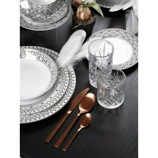 Cryspo Trio Nostro Σερβίτσιο Πιάτων από Πορσελάνη Μαύρο 20τμχ